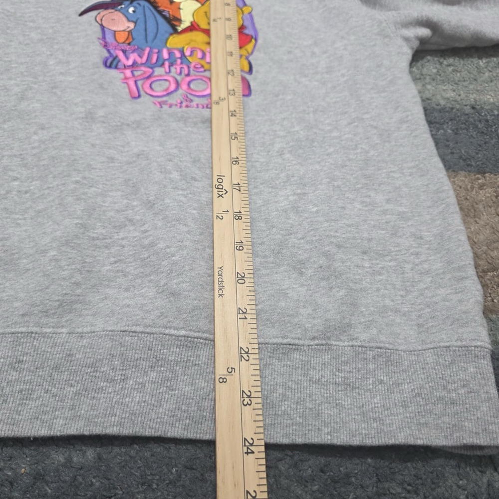 Disney Winnie the Pooh & Friends Embroidered Crewneck Sweatshirt Kids 10/12 Gray - Picture 6 of 6